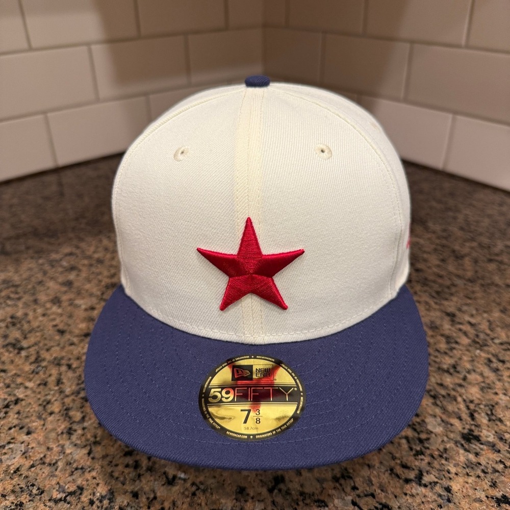 Detroit Stars Negro League New Era Hat 59FIFTY Fitted Men's 7 3/8 Cream New